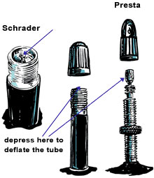 ventily presta vs schrader